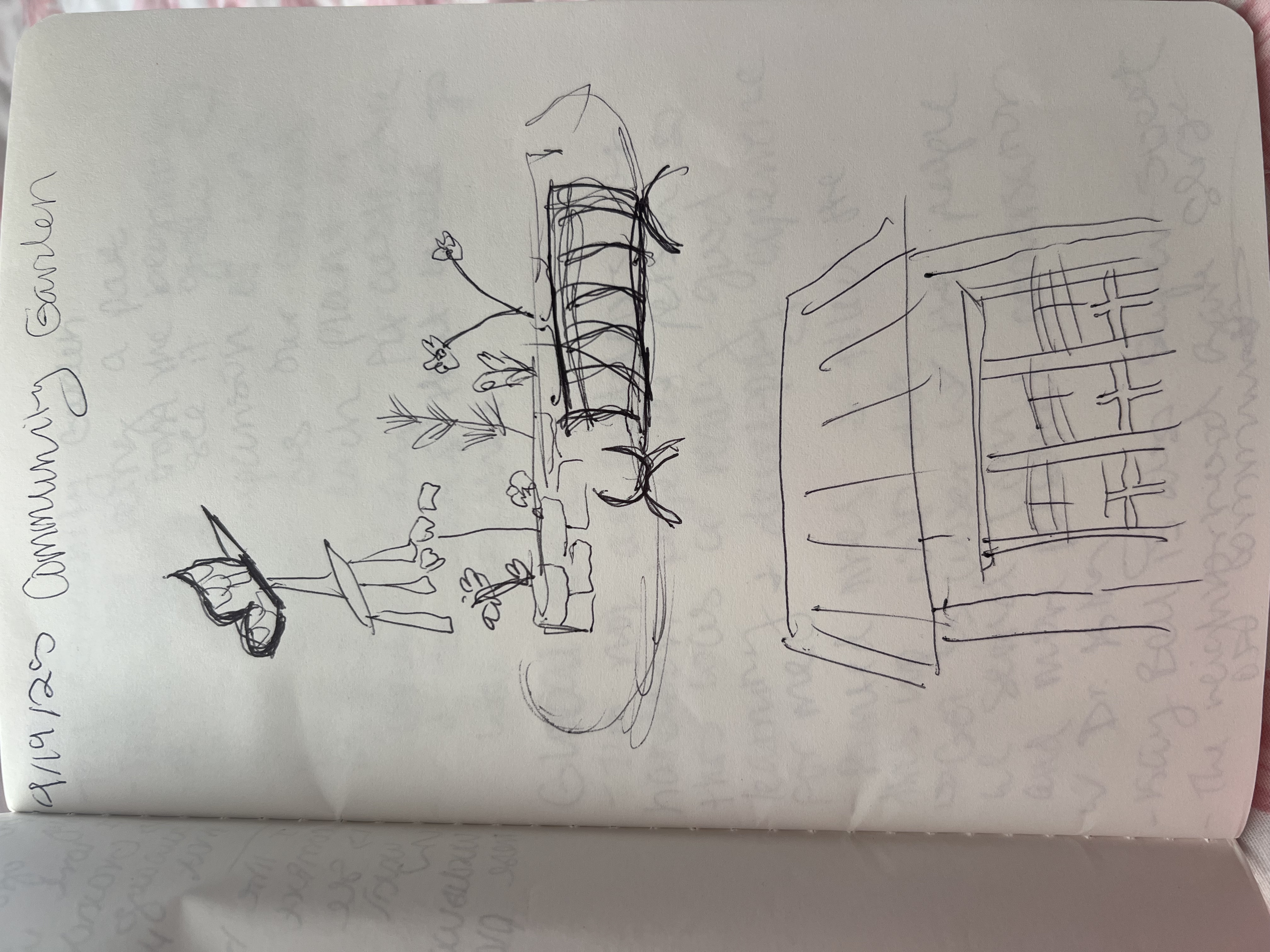 A drawing I made of the 9th and James Fellowship, another garden as equally beautiful and formative to my experience.
