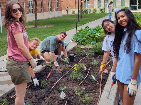 EHUM Students working in Garden Newsletter 2025