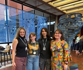 Environmental Humanities students at data visualization exhibition.